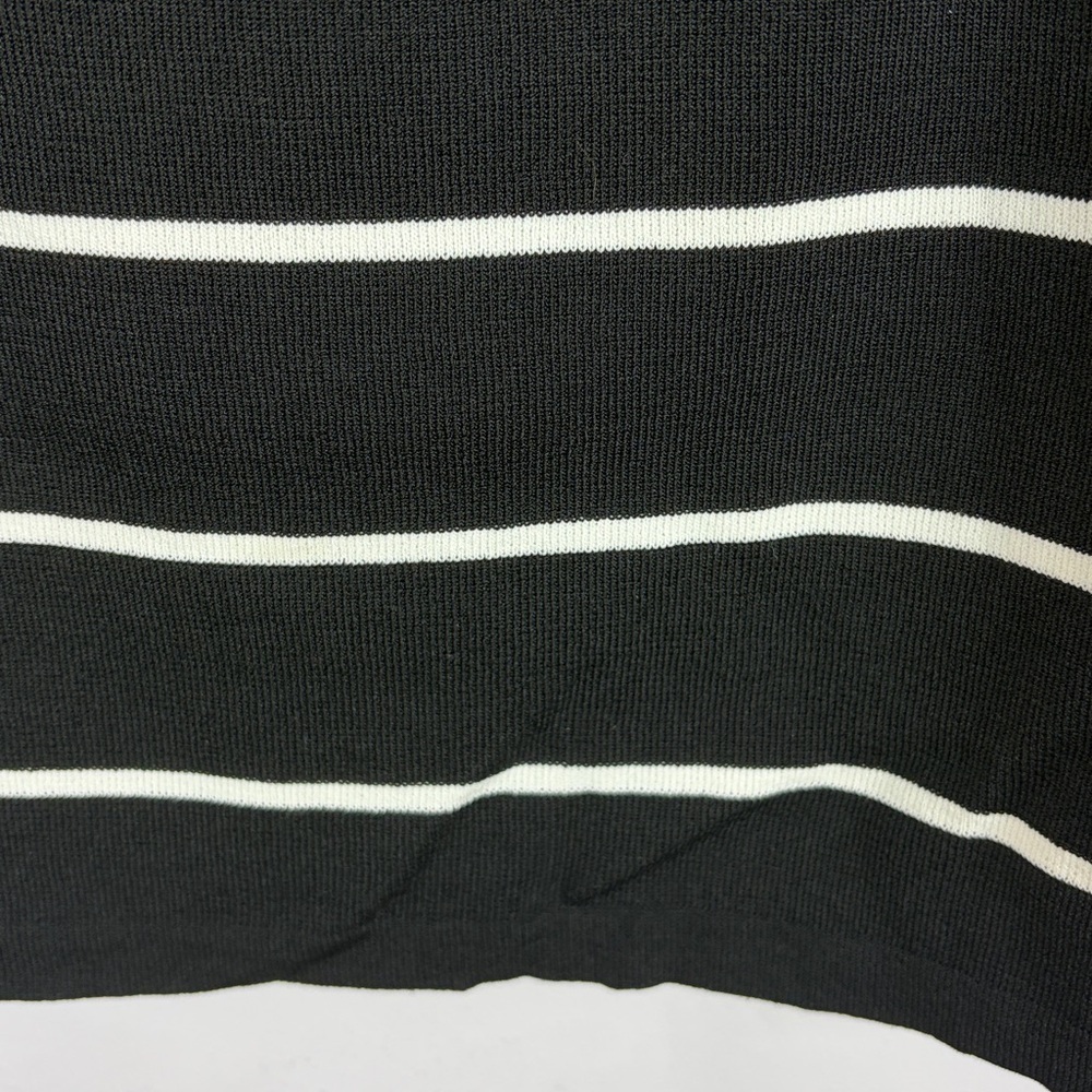 Rossi Classic Striped 3/4 Sleeve Boat Neck Nylon Blend Knit Top XL Black White - Picture 10 of 13